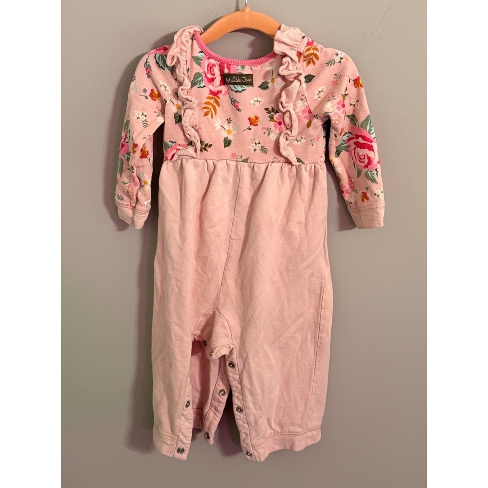 Matilda Jane Baby Girls Pink Floral Ruffle Romper Jumpsuit 12-18 Months - Picture 5 of 5